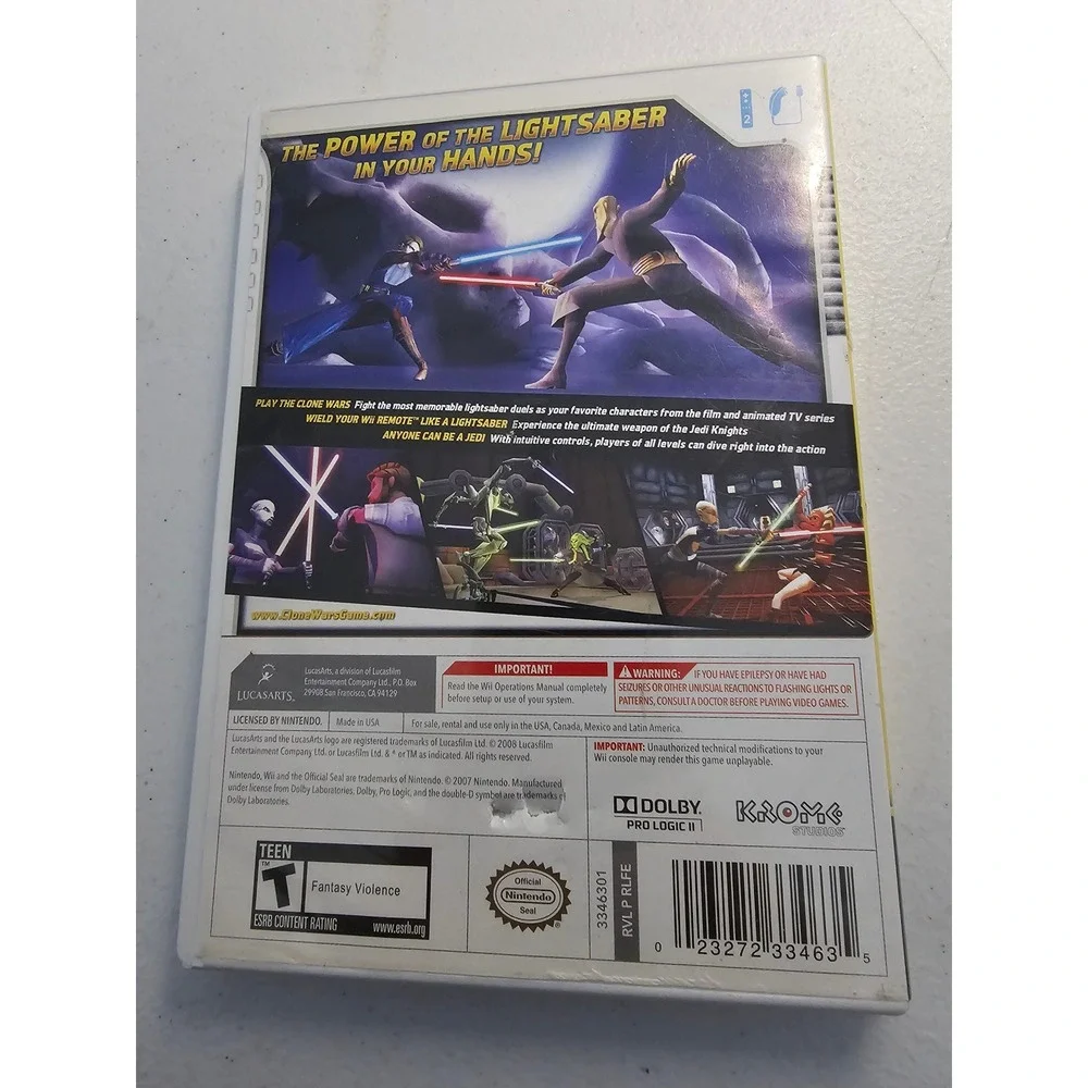 Star Wars The Clone Wars Lightsaber‎ Duels Nintendo Wii Video Game
